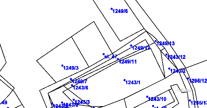 Parcela st. 47 v KÚ Vlachnovice, Katastrální mapa