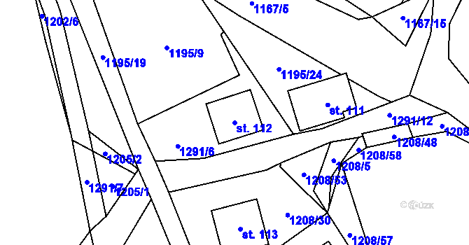 Parcela st. 112 v KÚ Vlachnovice, Katastrální mapa