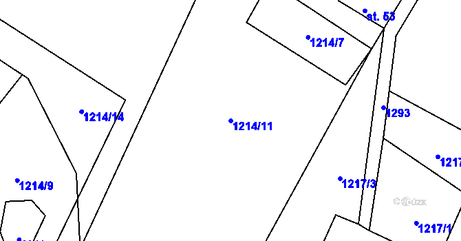 Parcela st. 1214/11 v KÚ Vlachnovice, Katastrální mapa