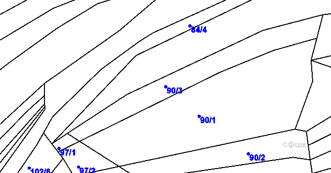 Parcela st. 90/3 v KÚ Vlachova Lhota, Katastrální mapa