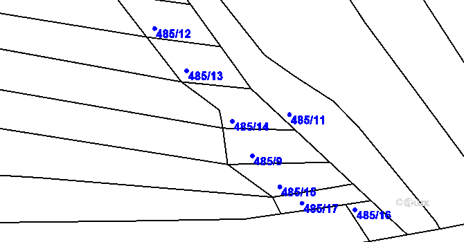 Parcela st. 485/14 v KÚ Vlachova Lhota, Katastrální mapa