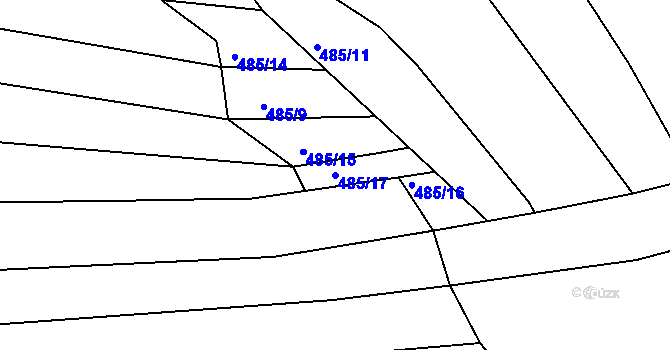 Parcela st. 485/17 v KÚ Vlachova Lhota, Katastrální mapa