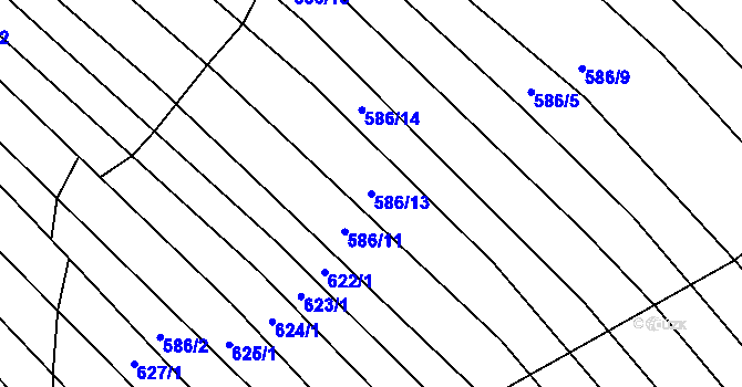 Parcela st. 586/13 v KÚ Vlachova Lhota, Katastrální mapa