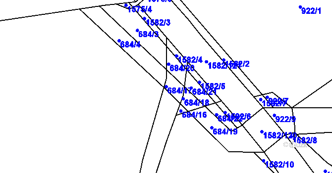 Parcela st. 684/17 v KÚ Vlachova Lhota, Katastrální mapa