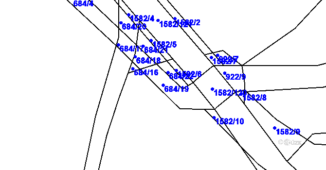 Parcela st. 684/19 v KÚ Vlachova Lhota, Katastrální mapa