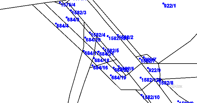 Parcela st. 684/21 v KÚ Vlachova Lhota, Katastrální mapa