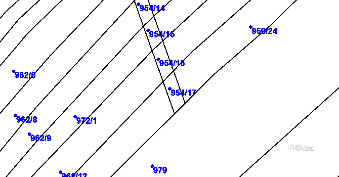 Parcela st. 954/17 v KÚ Vlachova Lhota, Katastrální mapa
