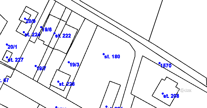Parcela st. 180 v KÚ Vlachova Lhota, Katastrální mapa