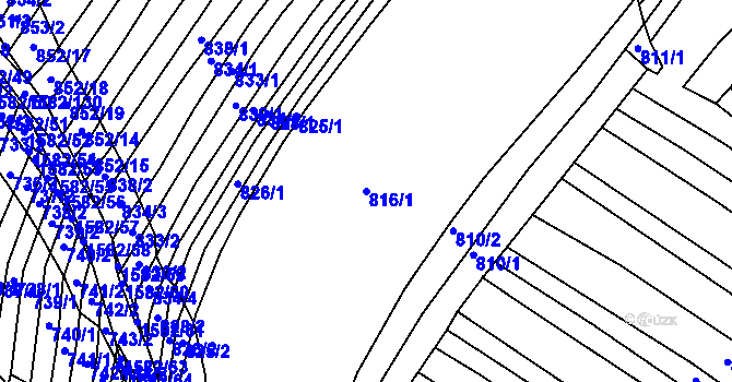 Parcela st. 816/1 v KÚ Vlachova Lhota, Katastrální mapa