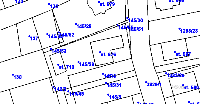 Parcela st. 676 v KÚ Vlachovice, Katastrální mapa