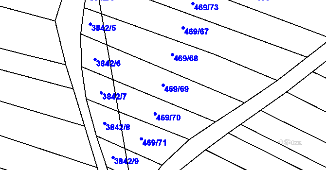 Parcela st. 469/69 v KÚ Vlachovice, Katastrální mapa