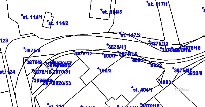 Parcela st. 100/7 v KÚ Vlachovice, Katastrální mapa
