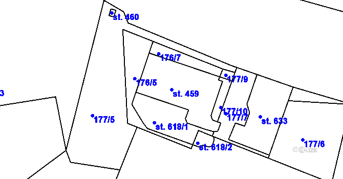 Parcela st. 459 v KÚ Vlachovice, Katastrální mapa