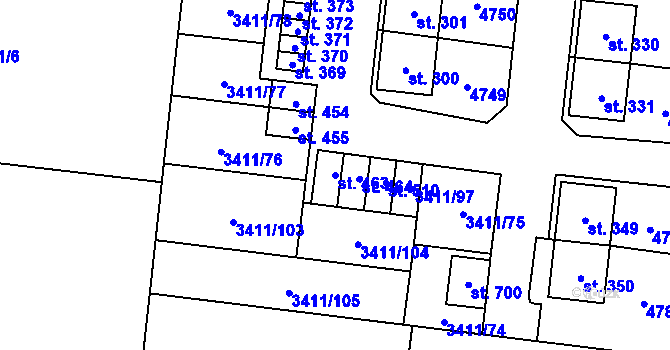 Parcela st. 463 v KÚ Vlachovice, Katastrální mapa