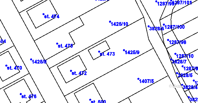 Parcela st. 473 v KÚ Vlachovice, Katastrální mapa