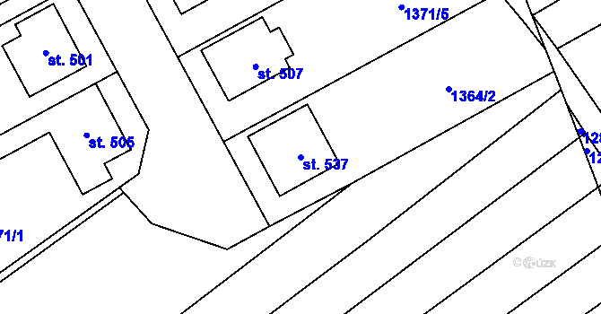 Parcela st. 537 v KÚ Vlachovice, Katastrální mapa