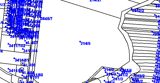 Parcela st. 214/5 v KÚ Vlachovice, Katastrální mapa