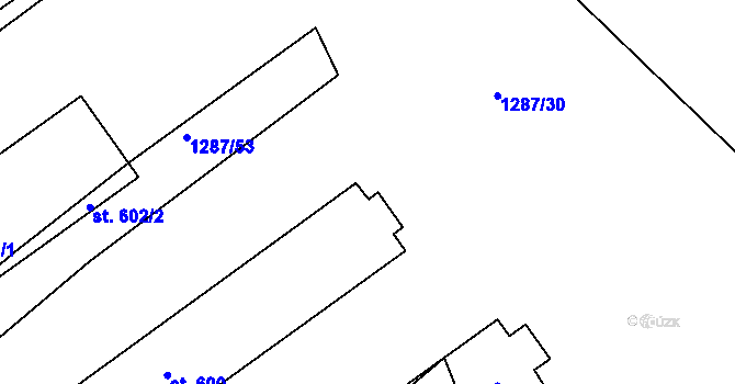 Parcela st. 1287/59 v KÚ Vlachovice, Katastrální mapa