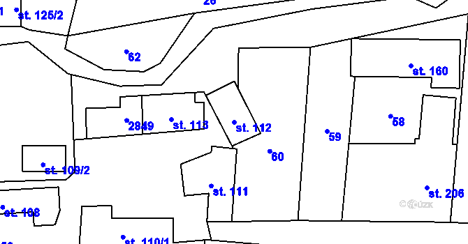 Parcela st. 112 v KÚ Vrbětice, Katastrální mapa