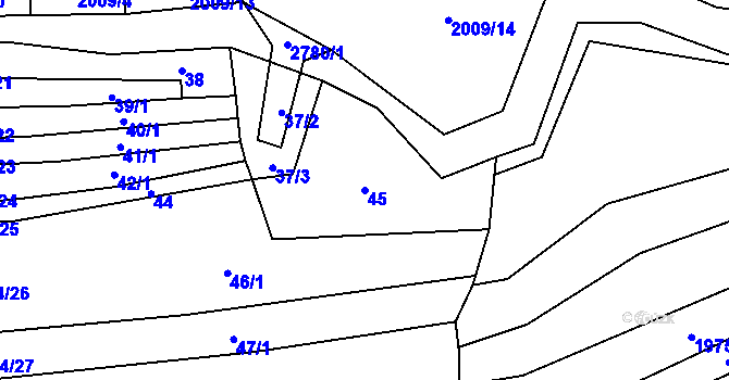 Parcela st. 45 v KÚ Vrbětice, Katastrální mapa