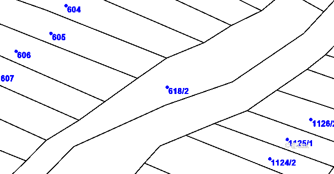 Parcela st. 618/2 v KÚ Vrbětice, Katastrální mapa