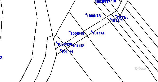 Parcela st. 1011 v KÚ Vrbětice, Katastrální mapa