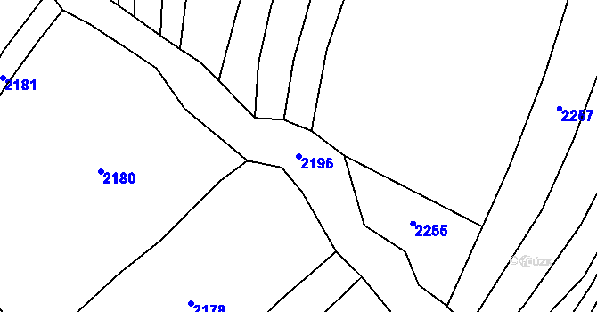 Parcela st. 2196 v KÚ Vrbětice, Katastrální mapa