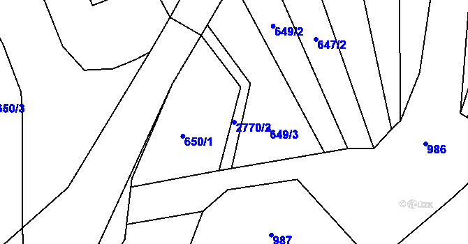 Parcela st. 2770/2 v KÚ Vrbětice, Katastrální mapa