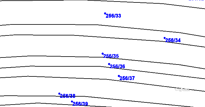 Parcela st. 256/35 v KÚ Vrbětice, Katastrální mapa