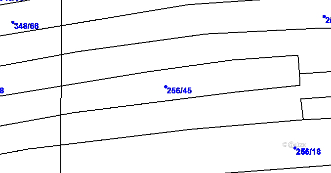 Parcela st. 256/45 v KÚ Vrbětice, Katastrální mapa