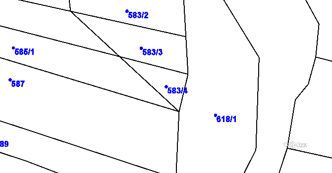 Parcela st. 583/4 v KÚ Vrbětice, Katastrální mapa