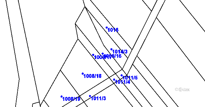 Parcela st. 1008/16 v KÚ Vrbětice, Katastrální mapa