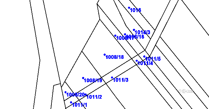 Parcela st. 1008/18 v KÚ Vrbětice, Katastrální mapa