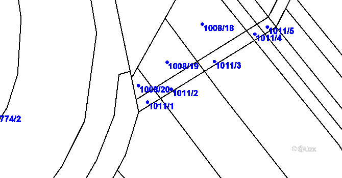 Parcela st. 1011/2 v KÚ Vrbětice, Katastrální mapa