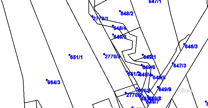 Parcela st. 2770/3 v KÚ Vrbětice, Katastrální mapa