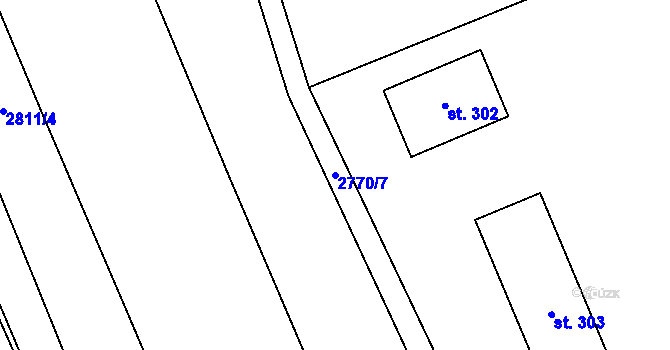 Parcela st. 2770/7 v KÚ Vrbětice, Katastrální mapa