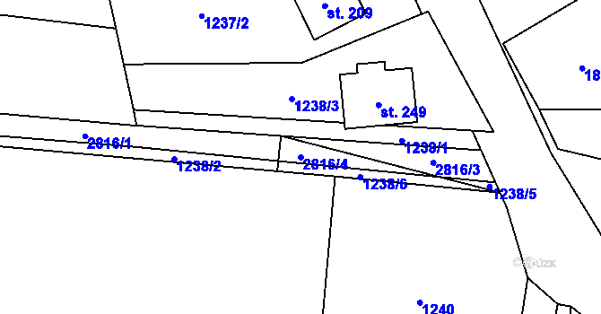 Parcela st. 2816/4 v KÚ Vrbětice, Katastrální mapa