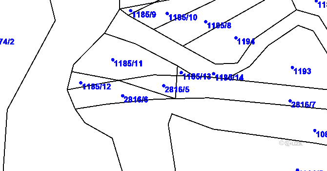 Parcela st. 2816/5 v KÚ Vrbětice, Katastrální mapa