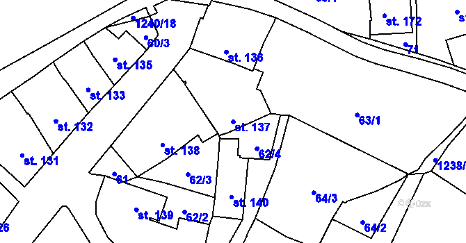 Parcela st. 137 v KÚ Vlachovo Březí, Katastrální mapa