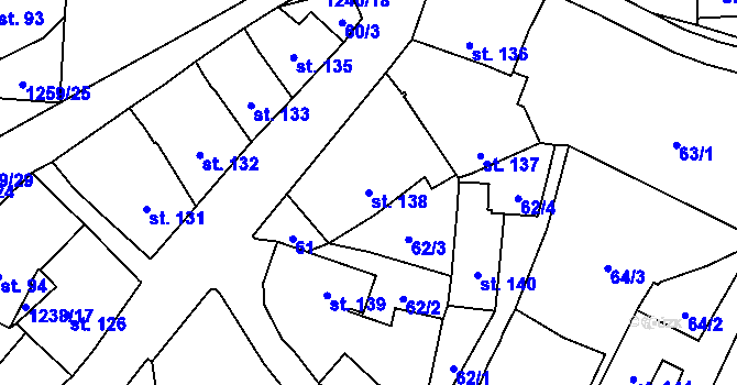 Parcela st. 138 v KÚ Vlachovo Březí, Katastrální mapa
