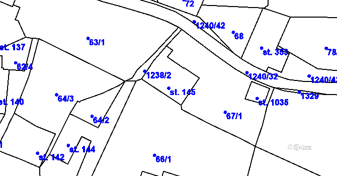Parcela st. 145 v KÚ Vlachovo Březí, Katastrální mapa