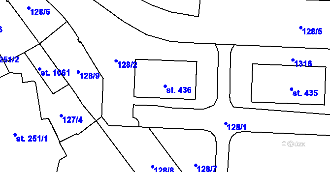 Parcela st. 436 v KÚ Vlachovo Březí, Katastrální mapa