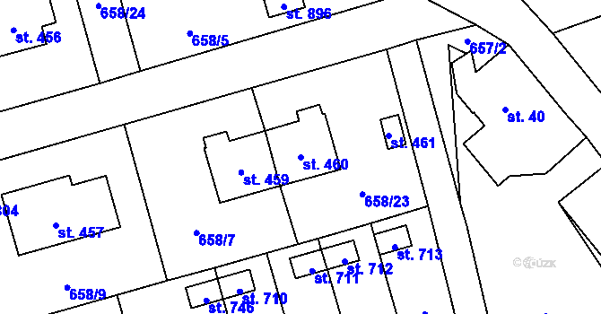 Parcela st. 460 v KÚ Vlachovo Březí, Katastrální mapa