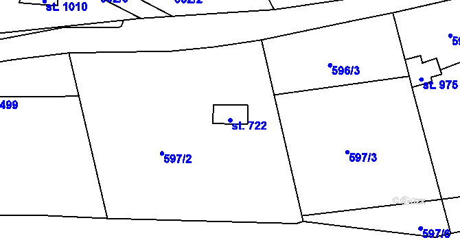 Parcela st. 722 v KÚ Vlachovo Březí, Katastrální mapa