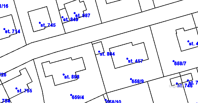 Parcela st. 804 v KÚ Vlachovo Březí, Katastrální mapa