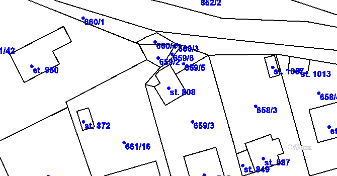 Parcela st. 808 v KÚ Vlachovo Březí, Katastrální mapa