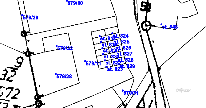 Parcela st. 821 v KÚ Vlachovo Březí, Katastrální mapa