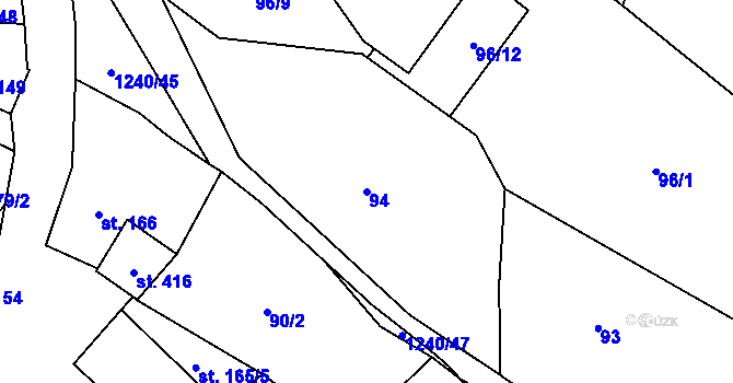 Parcela st. 94 v KÚ Vlachovo Březí, Katastrální mapa