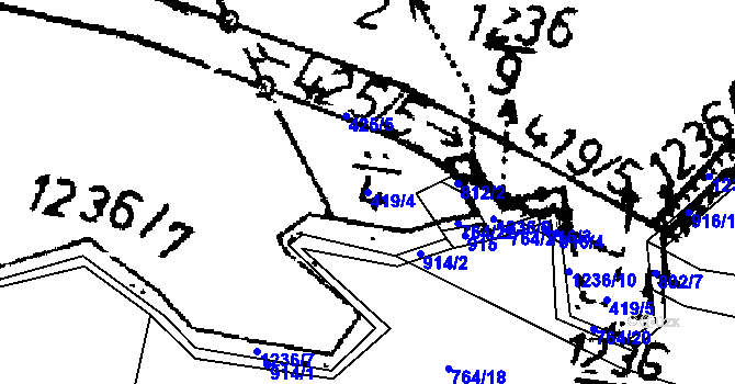 Parcela st. 419/4 v KÚ Vlachovo Březí, Katastrální mapa