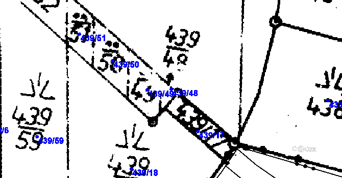 Parcela st. 439/48 v KÚ Vlachovo Březí, Katastrální mapa
